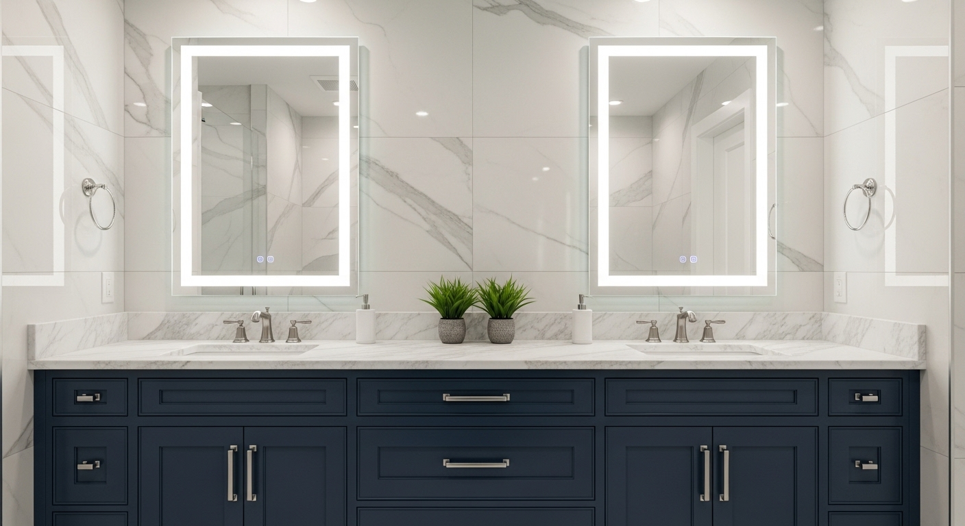 Luxury double vanity bathroom cabinet — mother's day bathroom cabinet gifts from Chris and Dick's Salt Lake City