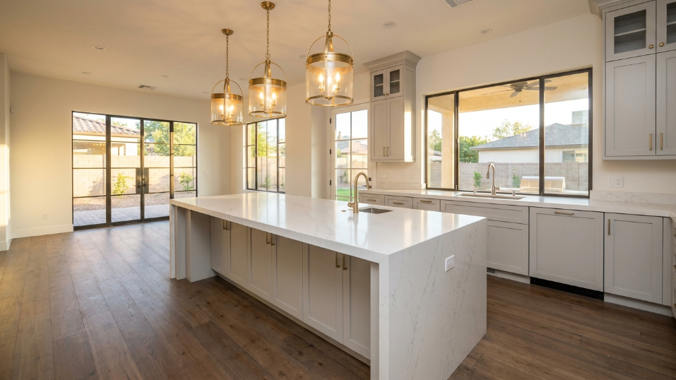 Completed kitchen, a finished example of locally fabricated countertops Salt Lake City why it matters